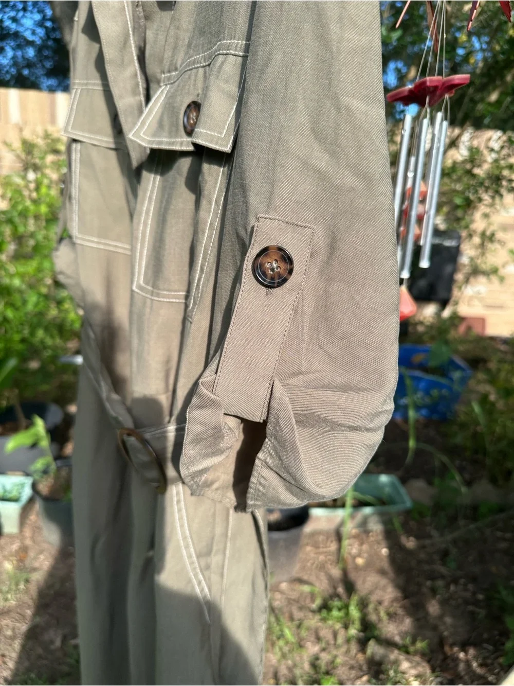 NWOT Zara Utility Jumpsuit Small S Olive Green Belted Safari Cargo Romper